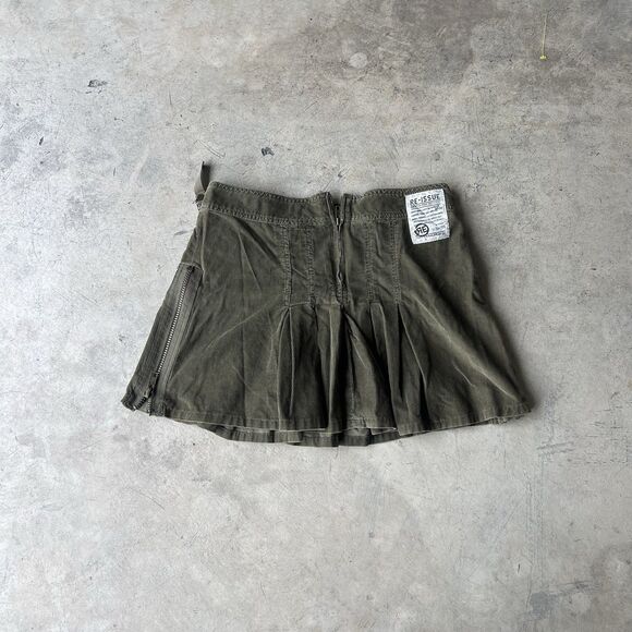 2003 American Eagle Reissue y2k Pleated Skirt RARE military Olive size 4 - Picture 1 of 4